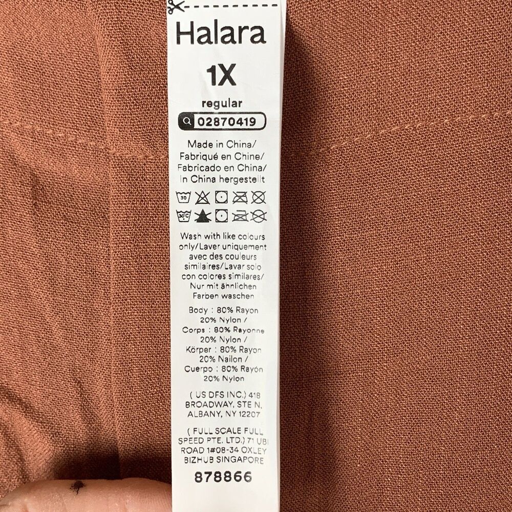 Halara Pants Women Size 1X Mauve Wide Leg Pleated  High Waisted Office Siren NWT - Picture 3 of 8